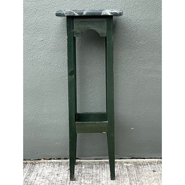 Mid-Century Modern Vintage Brazilian Faux Finished Marble Pedestal For Sale - Image 3 of 12