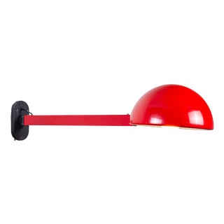 Postmodern Extendable Wall Lamp in Red Metal, 1970s For Sale