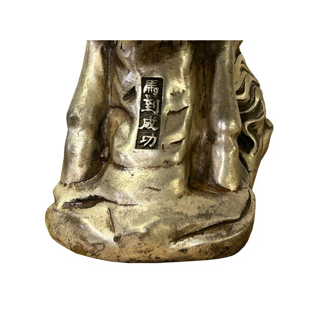 Chinese Silver Pewter Color Mid Rearing Horse Metal Figure For Sale - Image 11 of 12