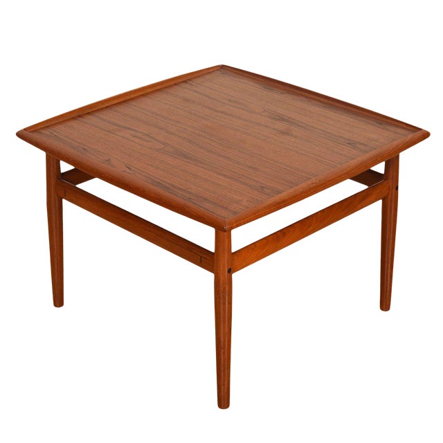 Teak Raised Lip Edge 28" Square Coffee Table by Grete Jalk Chairish