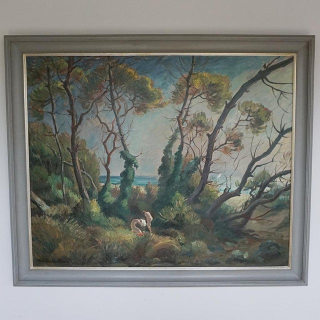 French Artist, Women Bathing, Oil on Canvas, 1920s For Sale - Image 3 of 8