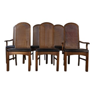 Pulaski Oceanic Vintage Brutalist Mid Century Modern Set of 6 Dining Chairs C. 1960s For Sale