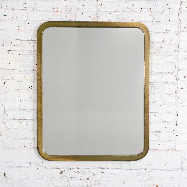 Late 20th Century Modern Wall Mirror by Milo Baughman for Thayer Coggin Brass Lamé Shape Frame For Sale - Image 14 of 18