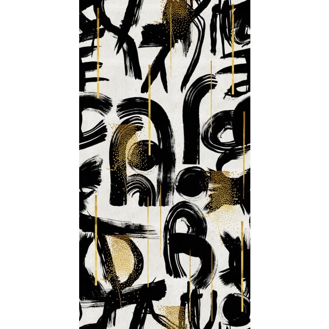 Contemporary Gestural Abstraction Wallpaper - Set of 3 Rolls For Sale - Image 3 of 3