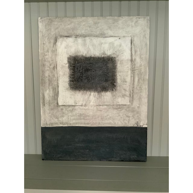 “Black, White, Gray Contrast” Minimalist Plaster Painting by Allen Kerr ...