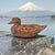 Large Japanese hand-carved duck sculpture executed in sugi (Japanese cedar) and dating to the Showa period, circa...