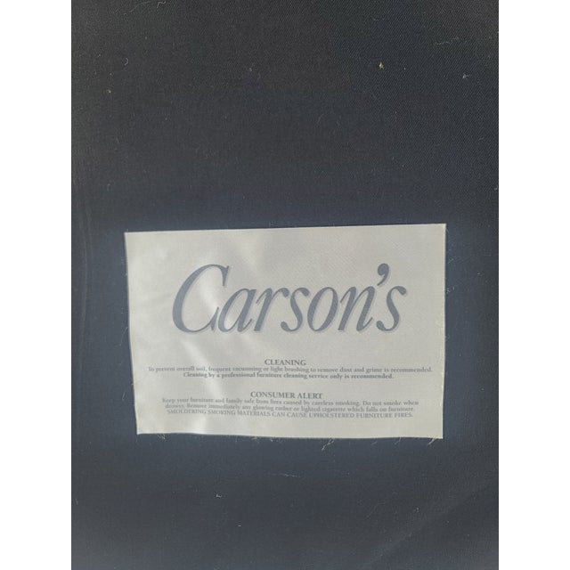 Blue Pair Marge Carson Post Modern Leather Club Chairs For Sale - Image 8 of 9