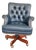 2008 Hancock & Moore Fremont Cobalt Leather Tufted Swivel-Tilt Desk Chair For Sale