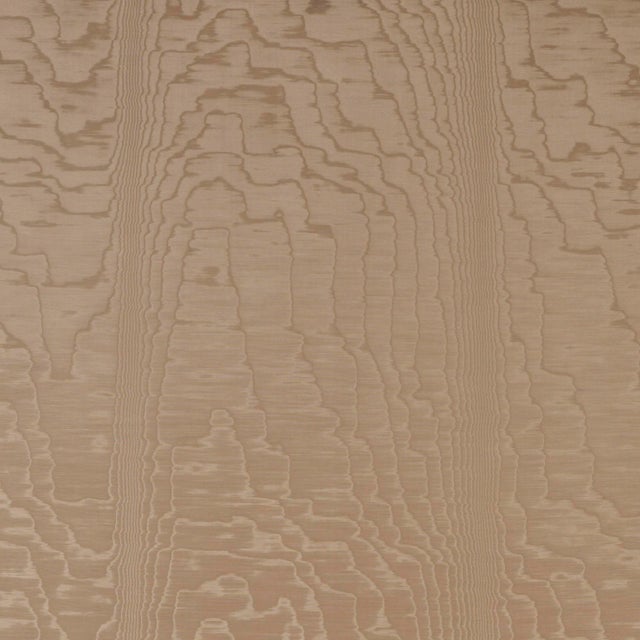 Sample - Schumacher Moire Wallpaper in Fawn For Sale