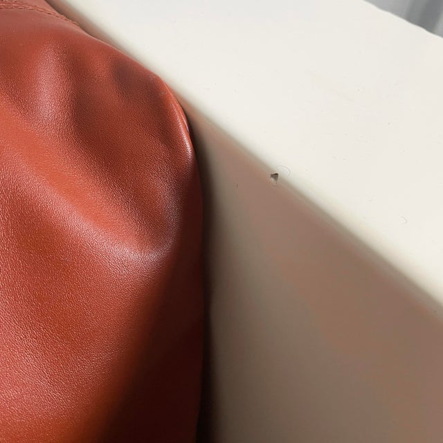 Italian White Wood and Brown Leather Sofa by Massimo and Lella Vignelli for Poltronova, 1980s For Sale - Image 11 of 18