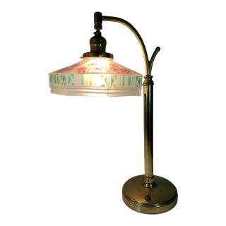 Art Deco Lamp With Eight Sided Deco Design Shade C 1930 For Sale