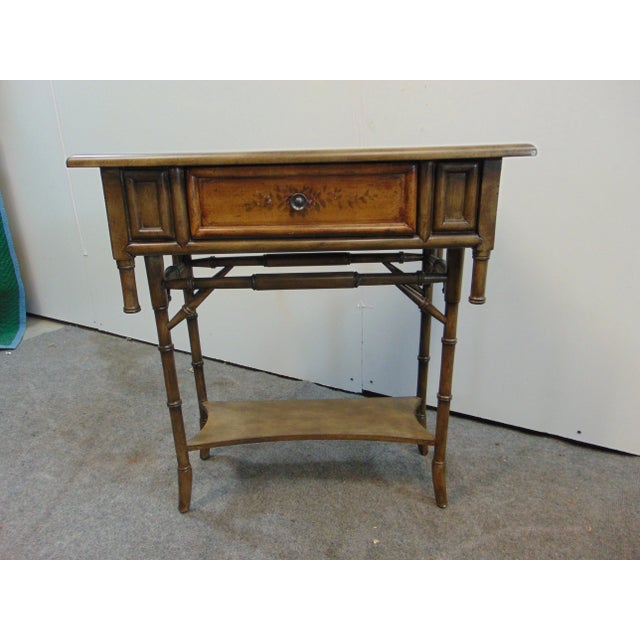 Modern Design Paint Decorated Faux Bamboo Console Table For Sale In Philadelphia - Image 6 of 7