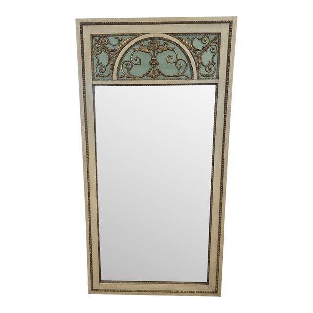 19th Century, French Louis XVI Painted and Giltwood Overmantel Mirror For Sale