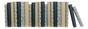 Decorative Books - Blue Damask Paper Wrapped Books - Books By The Foot