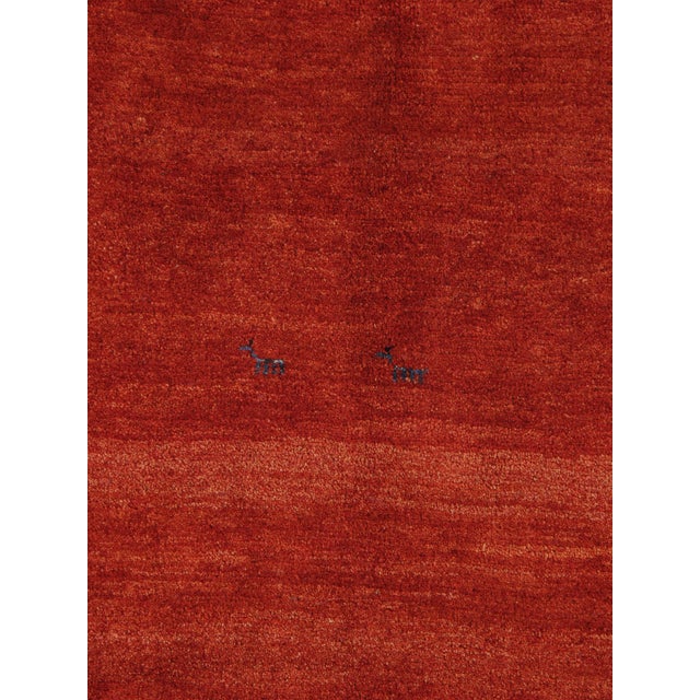 Contemporary Vintage Hand-Knotted Persian Gabbeh Rug 8'9" X 9'6" For Sale - Image 3 of 5