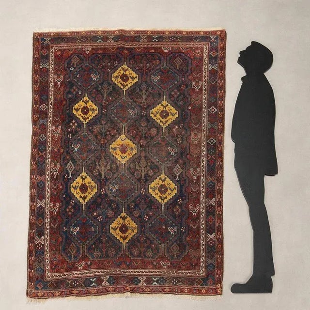 Afshary wool rug, fine knot, hand-made. This piece is attributed to the mentioned designer/maker. It has no attribution...