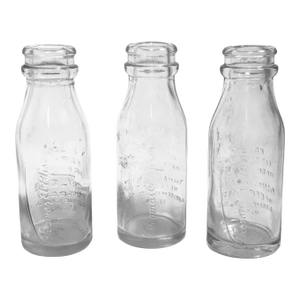 Circa 1915–1920s Thomas A. Edison Clear Glass Battery Oil Bottles (Set of Three)