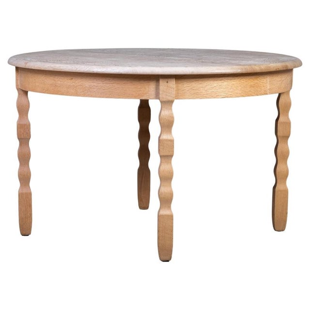 Brutalist Oak Dining Table by Henning Kjærnulf, 1970s For Sale - Image 13 of 13