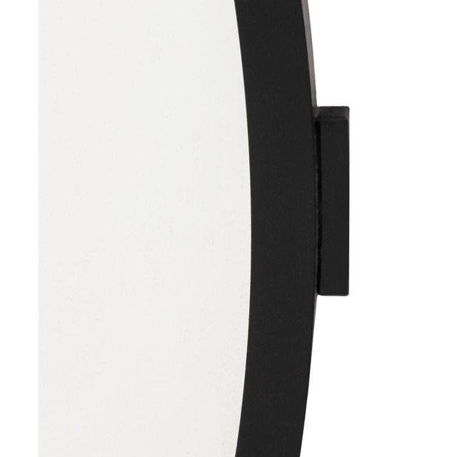 Art Deco Style Black Circular Mirror. Mirror plate: 44.5" Diameter; frame: 47" Diameter x 1" D. Provenance: From an East...