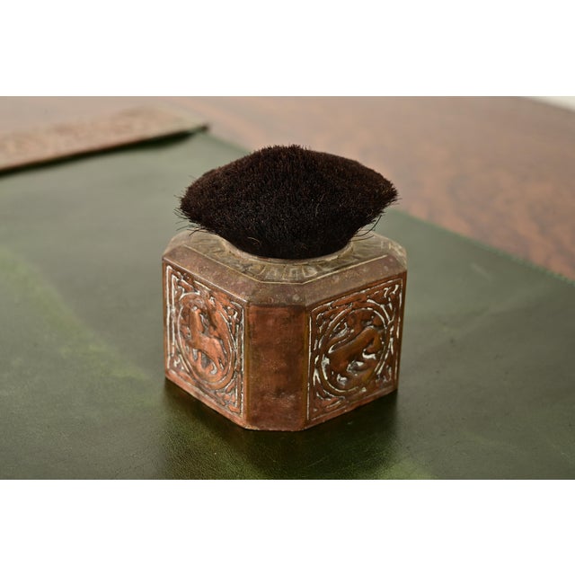 Early 20th Century Tiffany Studios New York Art Deco Zodiac Pattern Bronze Pen Brush For Sale - Image 5 of 10