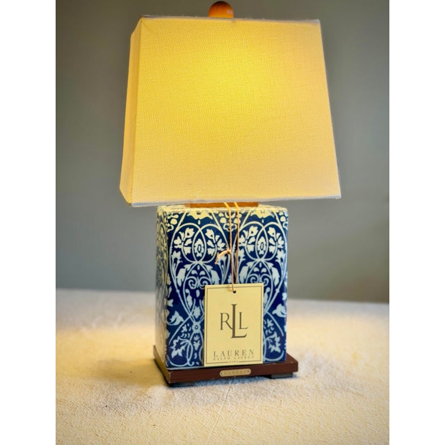 Blue Ralph Lauren Home Blue and White Chinoiserie Porcelain Lamp, Vineyard Pattern For Sale - Image 8 of 12