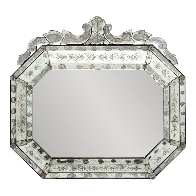 Venetian Glass Overmantel Mirror For Sale