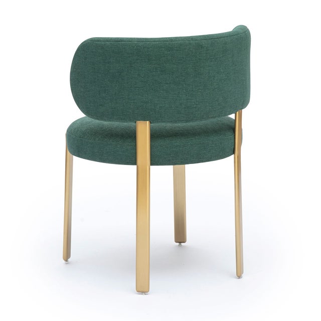 Margaret Green Performance Chenille Dining Chair For Sale - Image 4 of 7