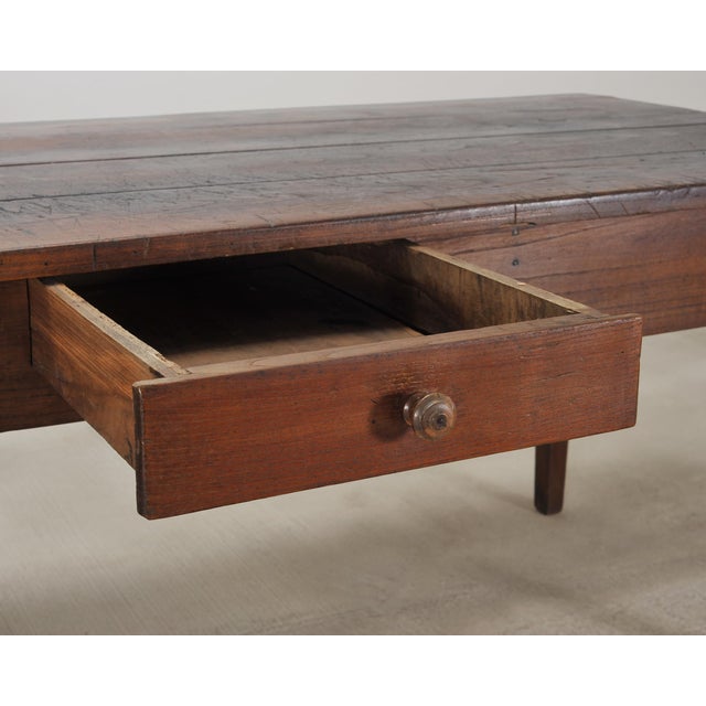 Wood 19th Century Country French Provincial Chestnut Farmhouse Table For Sale - Image 7 of 18