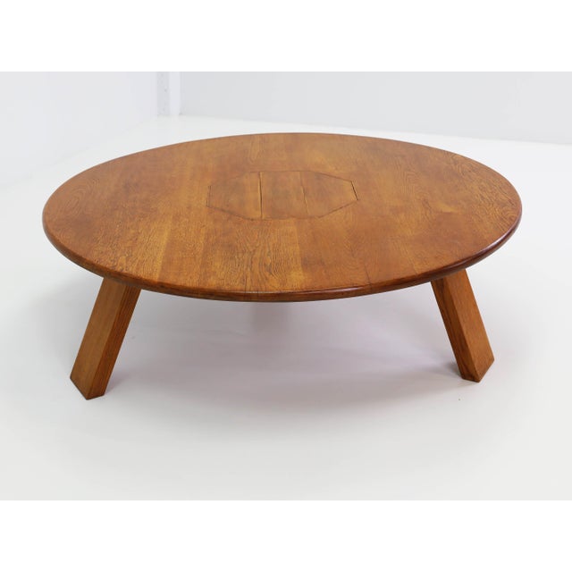 1970s Large Brutalist French Wooden Table from Pierre Chapo, 1970 For Sale - Image 5 of 10