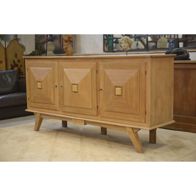 Vintage Three-Door Sideboard in Oak, 1950s For Sale - Image 14 of 14