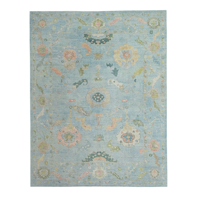 Turkish Oushak Rug 9'2" x 11'8" #20386 For Sale