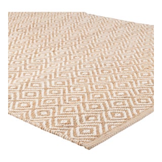 Part & Parcel Goods Textured Diamond Runner, 2’6”x8', Natural and Eggshell For Sale