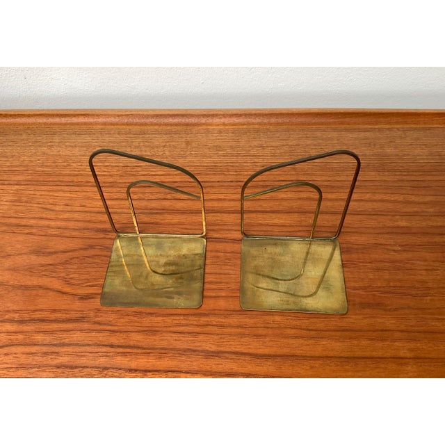 Mid-Century Art Deco Brass Bookends, Set of 2 For Sale - Image 6 of 18