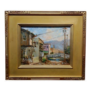 Joseph Areno -View of Miami Canal in Arizona - Oil Painting For Sale