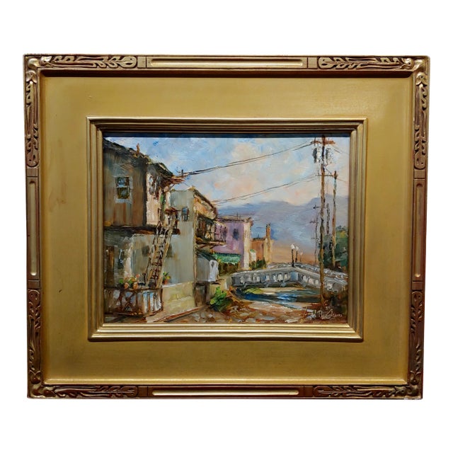 Joseph Areno -View of Miami Canal in Arizona - Oil Painting For Sale