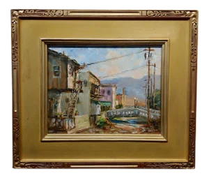 Joseph Areno -View of Miami Canal in Arizona - Oil Painting