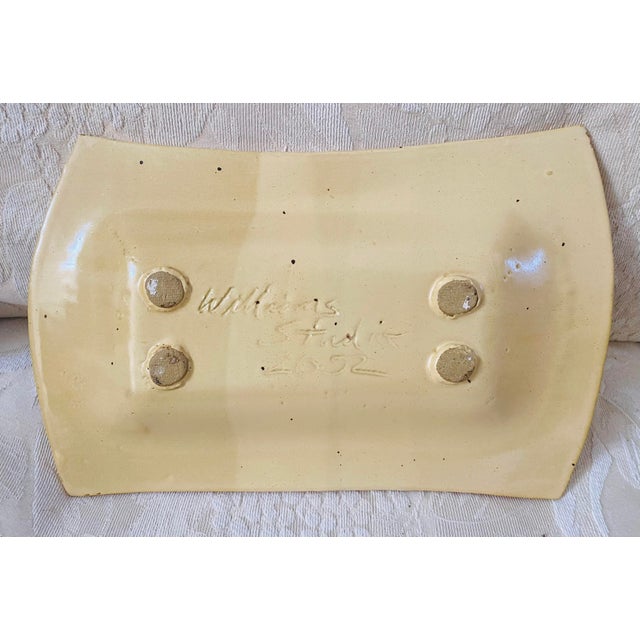 2000 - 2009 2000s Studio Pottery Signed Williams Footed Bread Platter Twisted Handles For Sale - Image 5 of 11