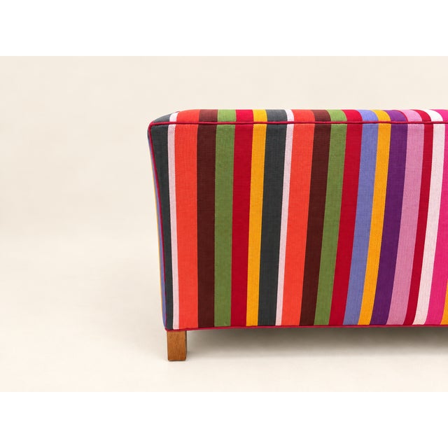Danish Sofa in Hamaca Rojo Fabric by Angelo Donghia, 1960s, Svenskt Tenn For Sale - Image 4 of 14