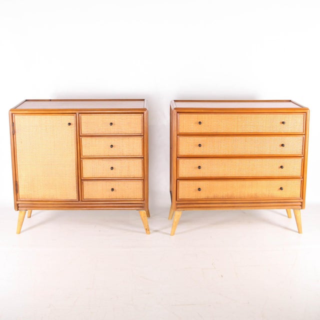 Raffia and Wood Chests of Drawers, 1970s, Set of 2 For Sale - Image 18 of 18