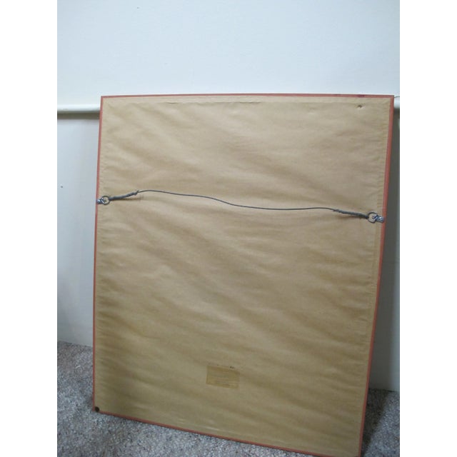 Chinese Cherry Flower Blossoms & 2 Birds on Branches Framed Painting on Cloth For Sale In Portland, OR - Image 6 of 6