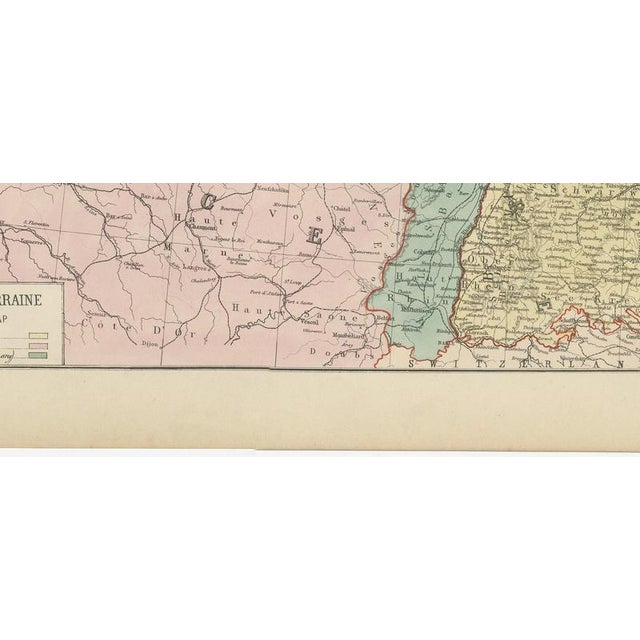 19th Century Antique Map of Alsace-Lorraine, 1871 For Sale - Image 5 of 12
