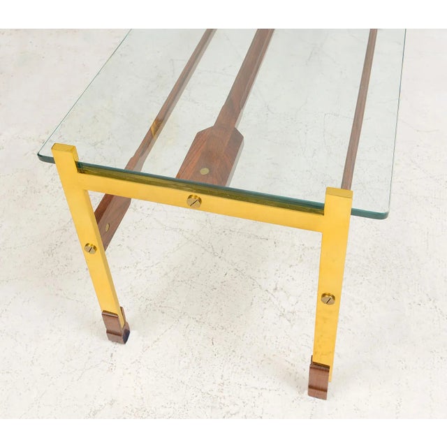 Sculptural Rosewood and Brass Coffee Table For Sale - Image 11 of 12