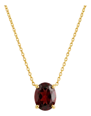 Dainty Garnet Solitaire Necklace, January Birthstone Necklace, Minimalist Red Gemstone Necklace