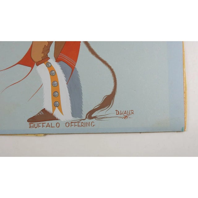 Gouache on artist board painting by Native American artist Danny Russell Kaler a member of the Muskogee Creek Nation....