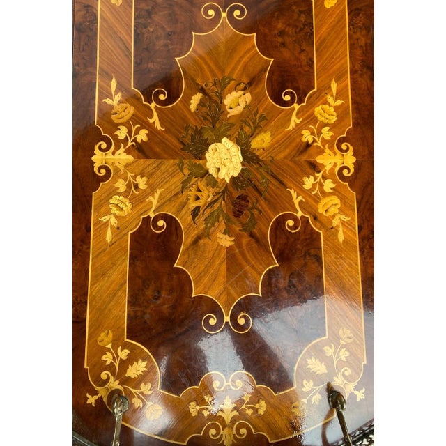 1960s Vintage Hollywood Regency Italian Folding‑Leaf Bar Cart in Wood & Brass For Sale - Image 4 of 10