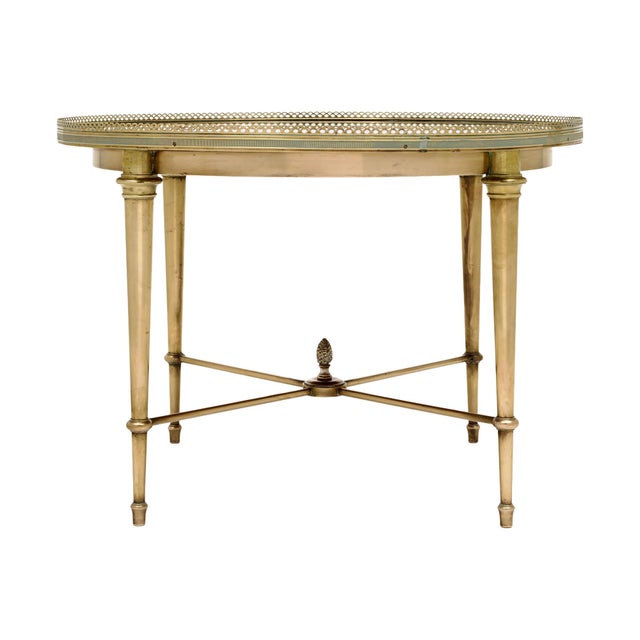 Brass Maison Bagues Eglomized Glass Side Table, Brass, Art Deco Period For Sale - Image 8 of 9