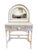 White Vintage Wicker Dressing Table Vanity With Arched Mirror For Sale - Image 8 of 8