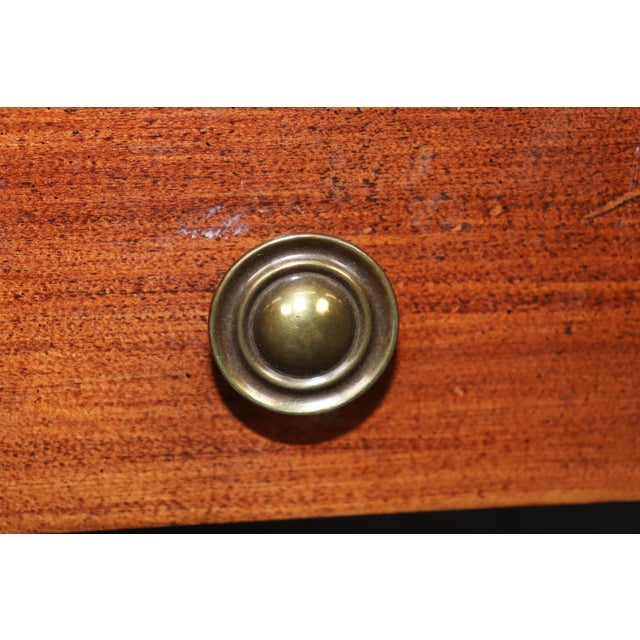 Traditional Regency Style Verdi Marble Top Desk With Forged Iron Base For Sale - Image 3 of 10