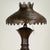 Enchanting antique Moroccan floor lamp and matching shade handcrafted in perforated brass, in Moorish form, with floral...