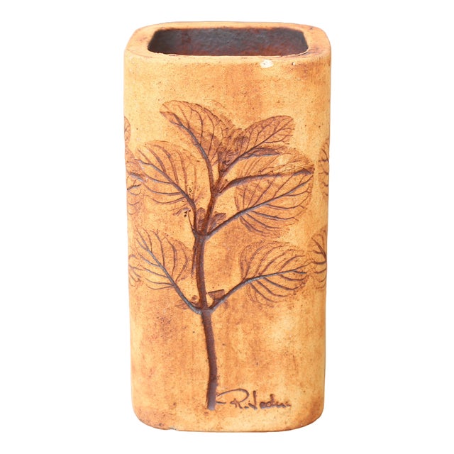 Vintage French Ceramic Vase by Raymonde Leduc, 1970s For Sale